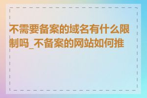 不需要备案的域名有什么限制吗_不备案的网站如何推广