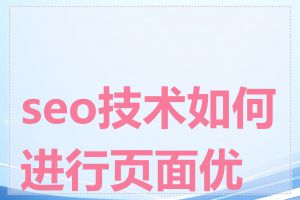 seo技术如何进行页面优化