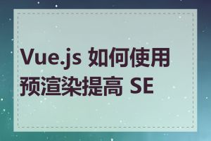 Vue.js 如何使用预渲染提高 SEO