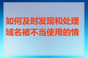 如何及时发现和处理域名被不当使用的情况