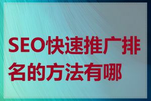 SEO快速推广排名的方法有哪些