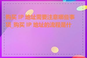 购买 IP 地址需要注意哪些事项_购买 IP 地址的流程是什么