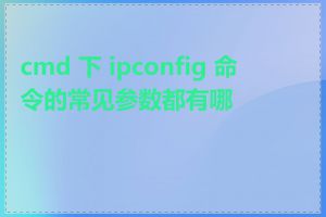 cmd 下 ipconfig 命令的常见参数都有哪些