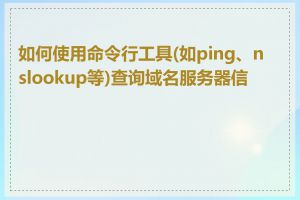 如何使用命令行工具(如ping、nslookup等)查询域名服务器信息