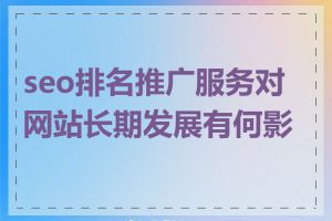 seo排名推广服务对网站长期发展有何影响