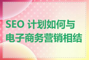 SEO 计划如何与电子商务营销相结合