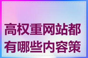 高权重网站都有哪些内容策略