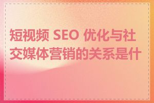 短视频 SEO 优化与社交媒体营销的关系是什么