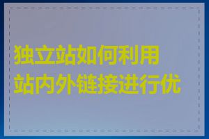 独立站如何利用站内外链接进行优化