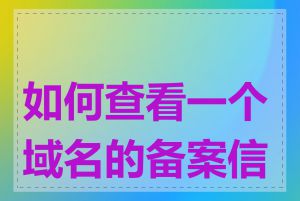 如何查看一个域名的备案信息