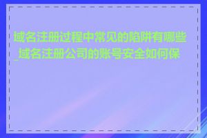 域名注册过程中常见的陷阱有哪些_域名注册公司的账号安全如何保证