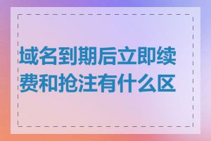 域名到期后立即续费和抢注有什么区别