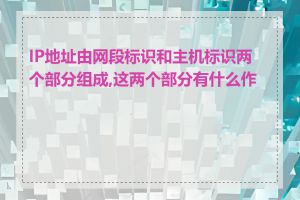 IP地址由网段标识和主机标识两个部分组成,这两个部分有什么作用