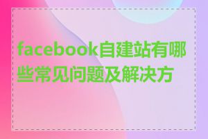 facebook自建站有哪些常见问题及解决方案