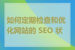 如何定期检查和优化网站的 SEO 状况