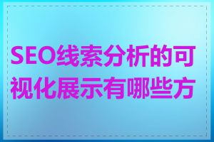 SEO线索分析的可视化展示有哪些方式