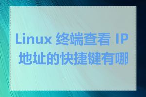 Linux 终端查看 IP 地址的快捷键有哪些