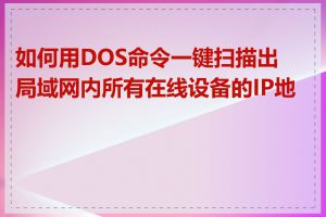 如何用DOS命令一键扫描出局域网内所有在线设备的IP地址