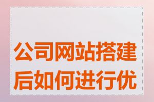 公司网站搭建后如何进行优化