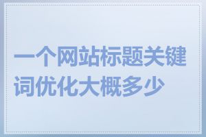 一个网站标题关键词优化大概多少钱