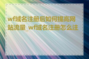 wf域名注册后如何提高网站流量_wf域名注册怎么注册