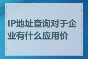 IP地址查询对于企业有什么应用价值