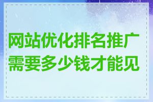 网站优化排名推广需要多少钱才能见效