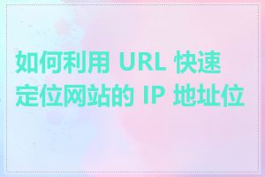 如何利用 URL 快速定位网站的 IP 地址位置