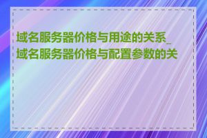 域名服务器价格与用途的关系_域名服务器价格与配置参数的关系