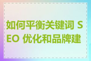 如何平衡关键词 SEO 优化和品牌建设