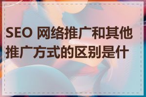 SEO 网络推广和其他推广方式的区别是什么