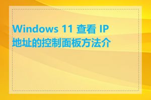 Windows 11 查看 IP 地址的控制面板方法介绍