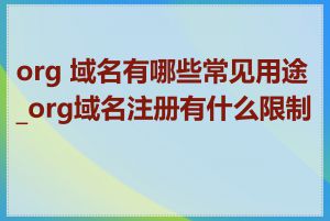 org 域名有哪些常见用途_org域名注册有什么限制吗