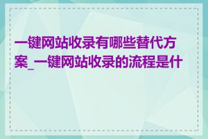 一键网站收录有哪些替代方案_一键网站收录的流程是什么