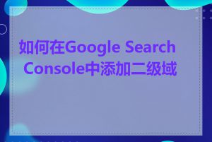 如何在Google Search Console中添加二级域名