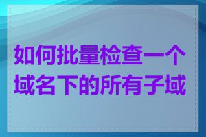 如何批量检查一个域名下的所有子域名