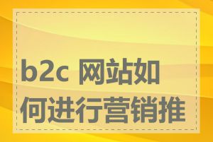 b2c 网站如何进行营销推广