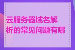 云服务器域名解析的常见问题有哪些