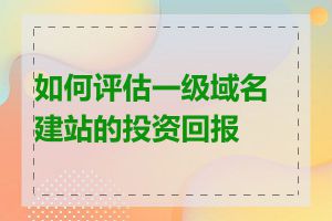 如何评估一级域名建站的投资回报率