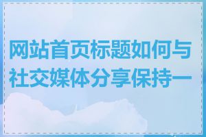 网站首页标题如何与社交媒体分享保持一致