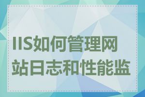 IIS如何管理网站日志和性能监控