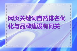 网页关键词自然排名优化与品牌建设有何关联