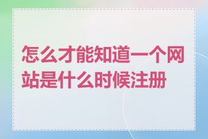 怎么才能知道一个网站是什么时候注册的