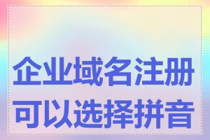 企业域名注册可以选择拼音吗