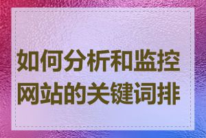 如何分析和监控网站的关键词排名