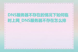 DNS服务器不存在的情况下如何临时上网_DNS服务器不存在怎么排查