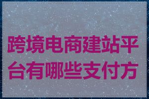 跨境电商建站平台有哪些支付方式