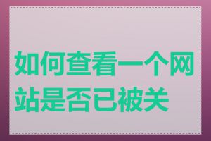 如何查看一个网站是否已被关闭