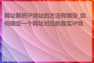 网址解析IP地址的方法有哪些_如何确定一个网址对应的真实IP地址