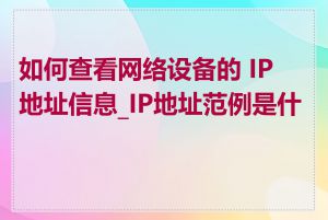 如何查看网络设备的 IP 地址信息_IP地址范例是什么